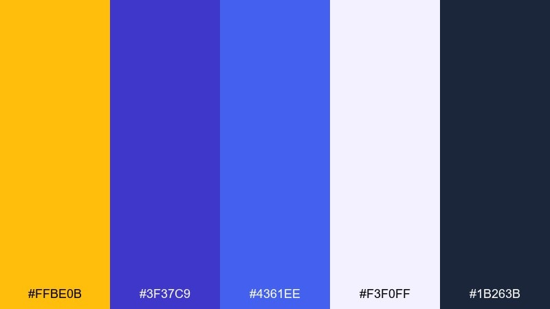 mango cobalt pop color palette with hex codes