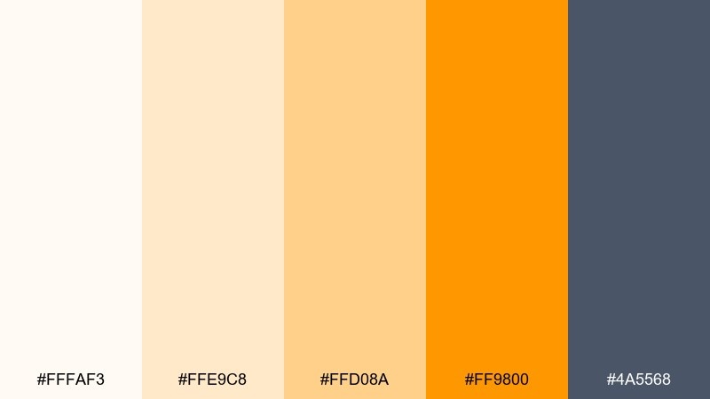 mango milk color palette with hex codes