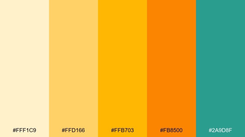 mango smoothie color palette with hex codes