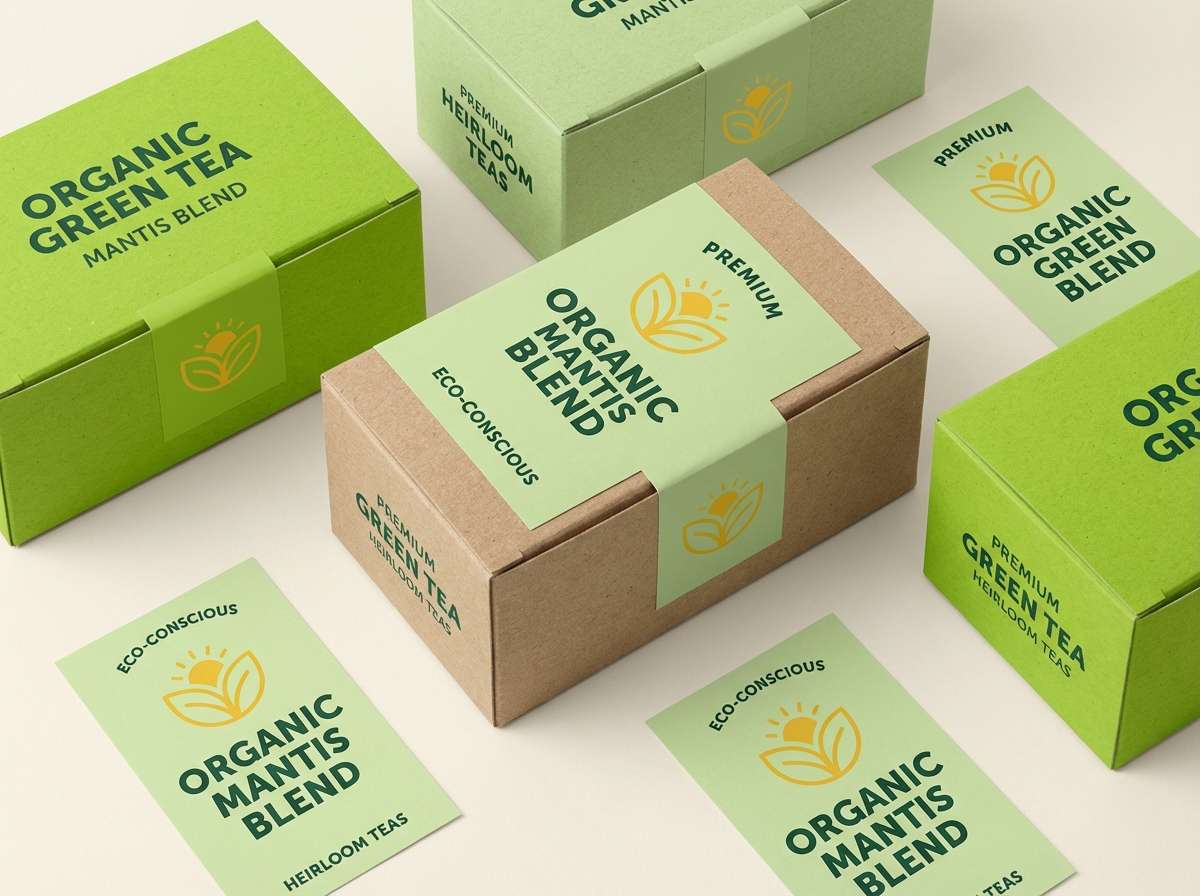 organic tea packaging mockup