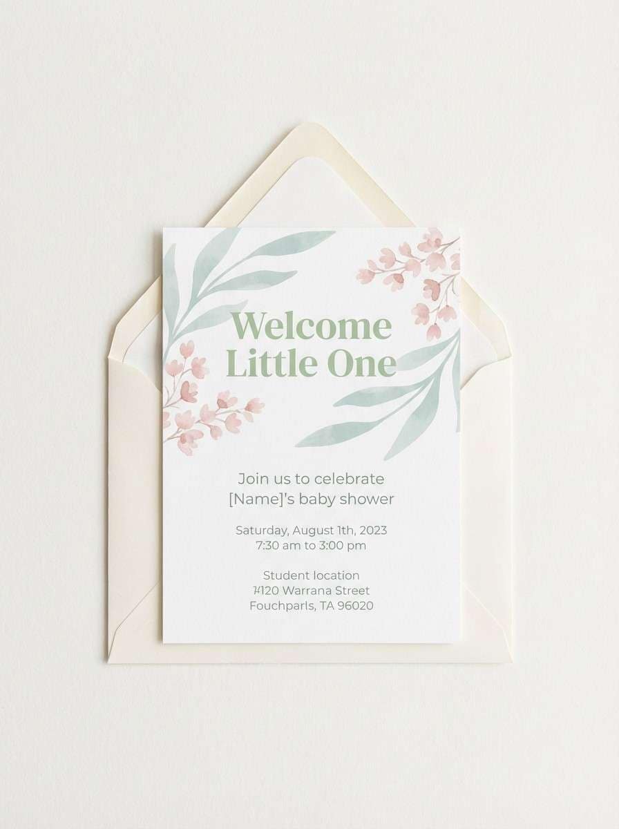 pastel baby shower invitation
