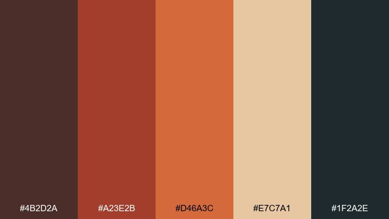 maple dusk fall color palette with hex codes