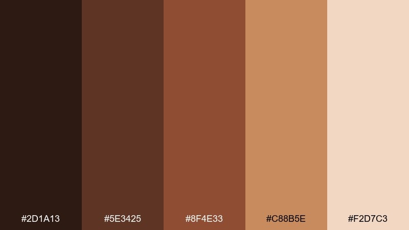 maple macchiato coffee color palette with hex codes