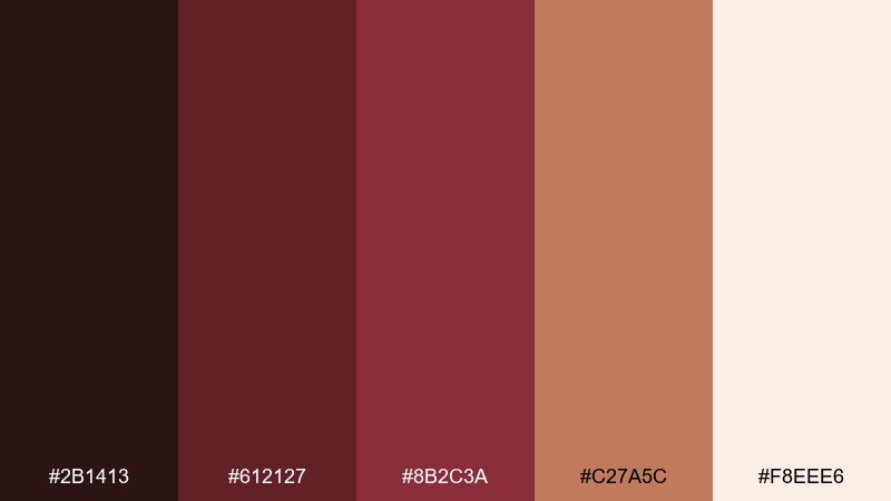maple sangria color palette with hex codes