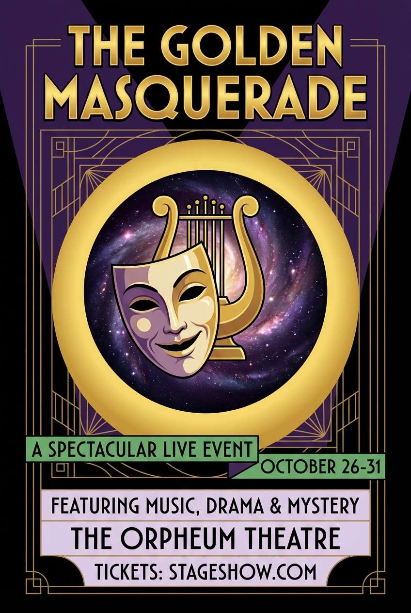 stage poster with spotlight colors