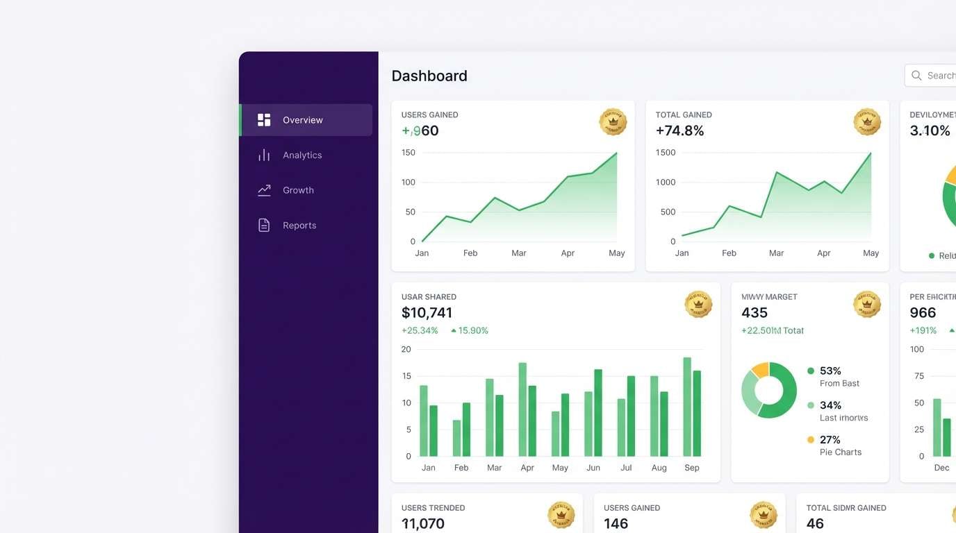 ui dashboard with jewel accents