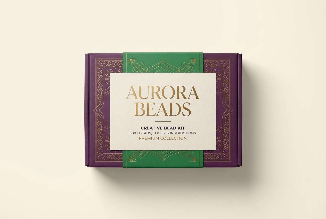 bead kit box packaging mockup