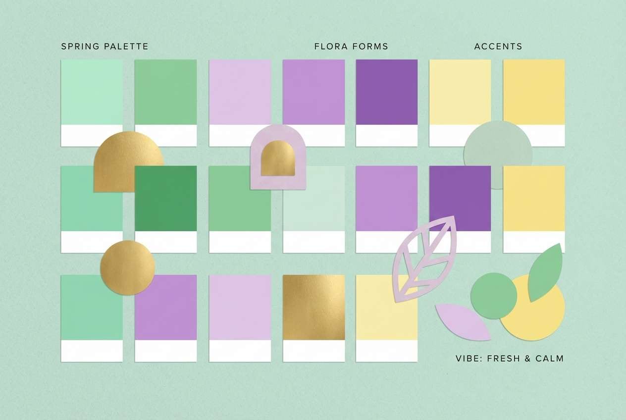 brand moodboard in fresh jewel tones