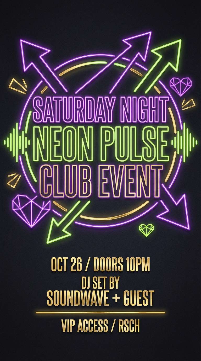night event flyer neon tones