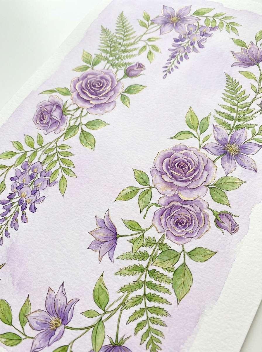 watercolor florals in festive hues