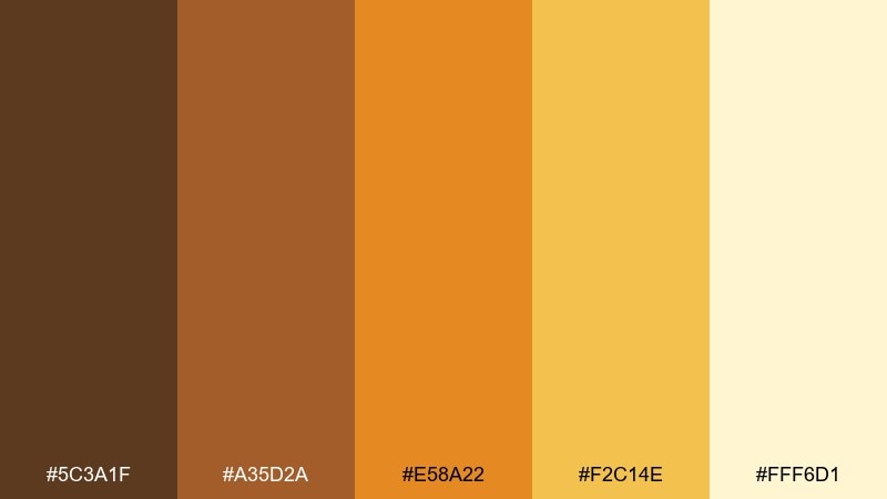 marigold grove color palette with hex codes
