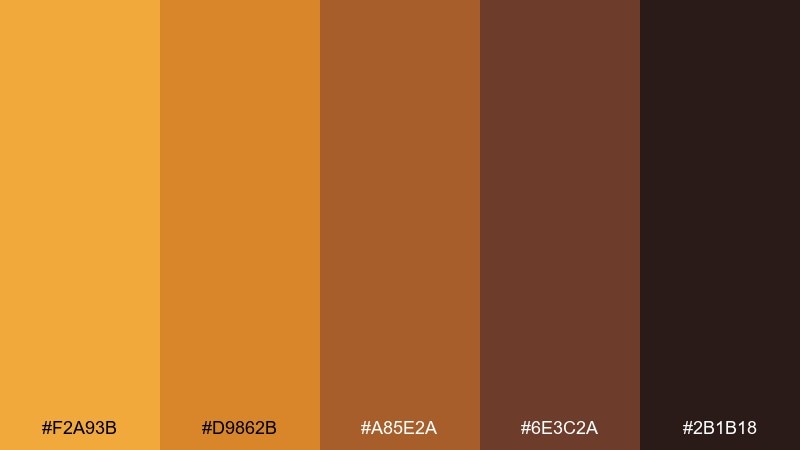marigold mocha color palette with hex codes