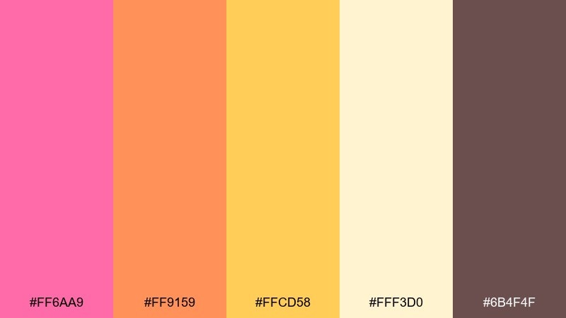 marigold rose color palette with hex codes