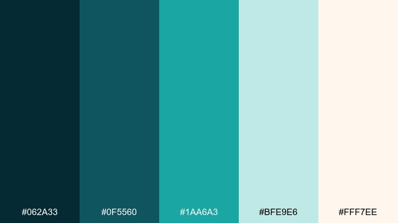 marina teal nautical color palette with hex codes
