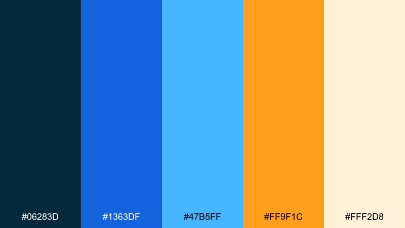 marine sunset color palette with hex codes