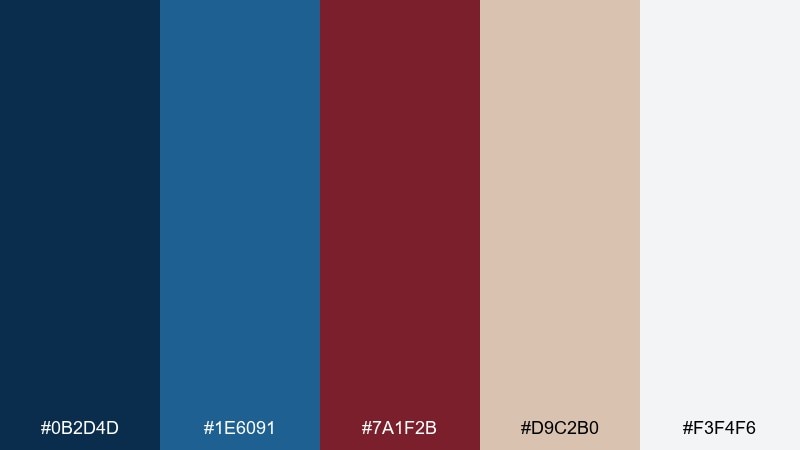 maritime brick color palette with hex codes