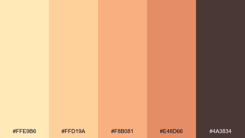 market day peach color palette with hex codes