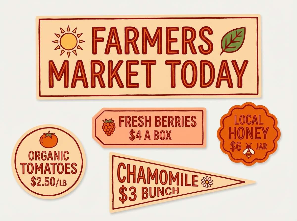 market sign set