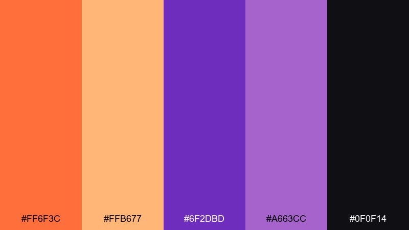 marmalade grape soda color palette with hex codes