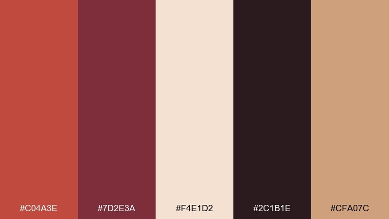 marsala heat color palette with hex codes