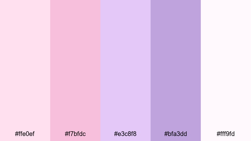 marshmallow grape color palette with hex codes