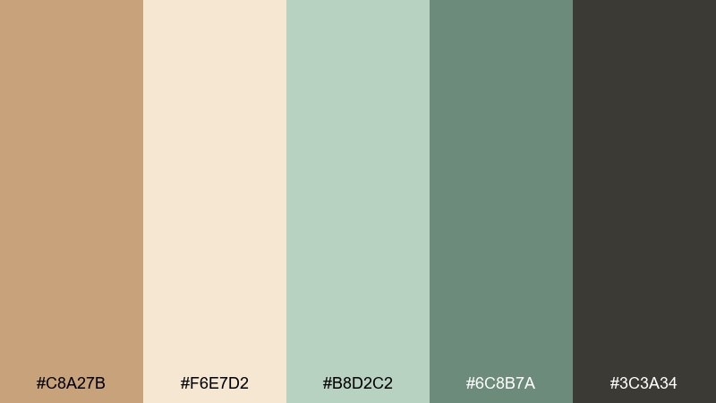 marzipan mint color palette with hex codes