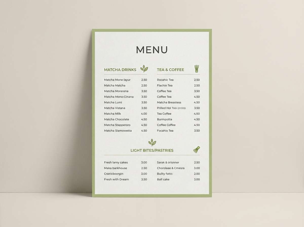 matcha menu color styling