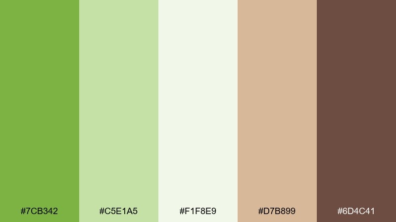 matcha latte food color palette with hex codes