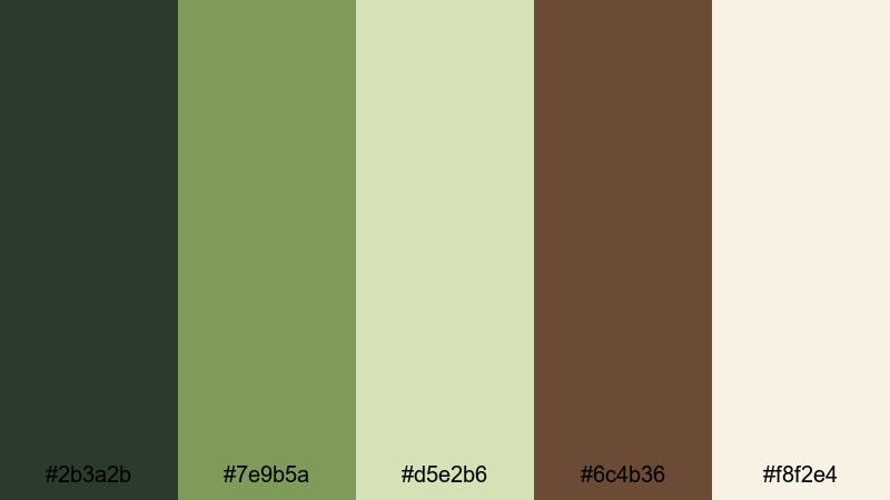 matcha leather color palette with hex codes