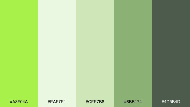 matcha milk color palette with hex codes