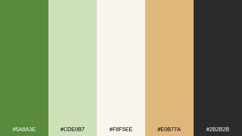 matcha studio fern green color palette with hex codes