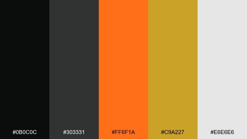matte tactical color palette with hex codes