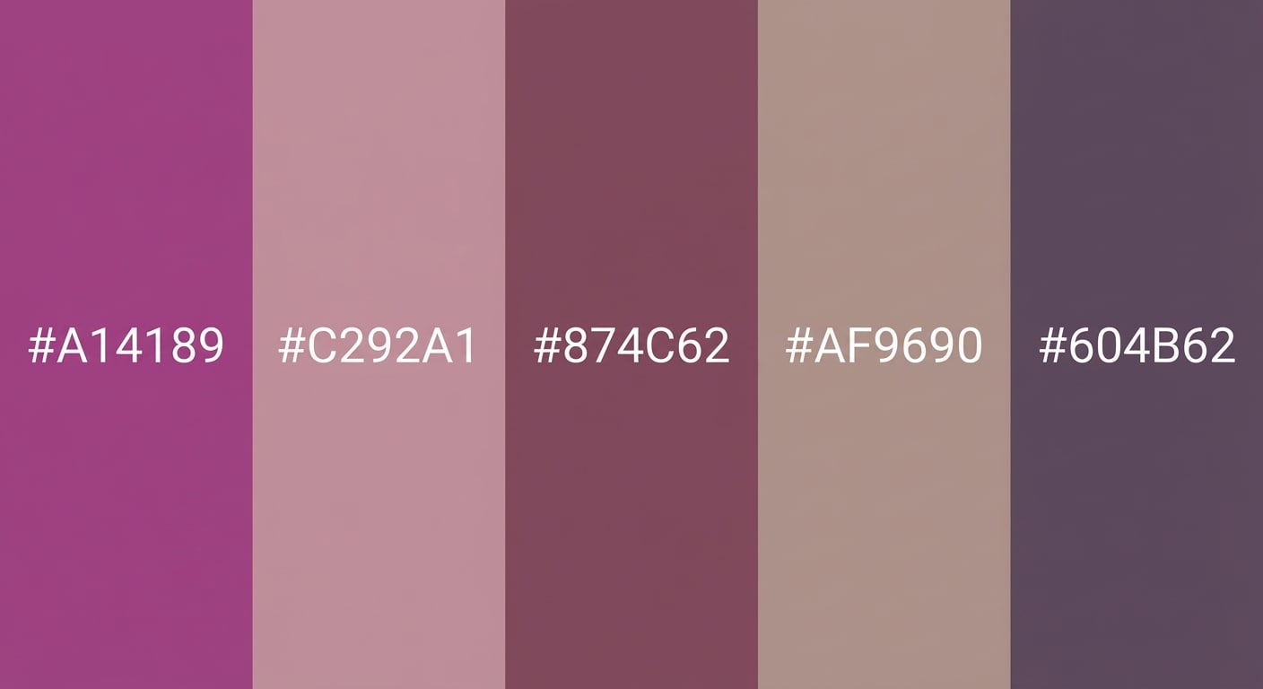 shades and variations of mauve