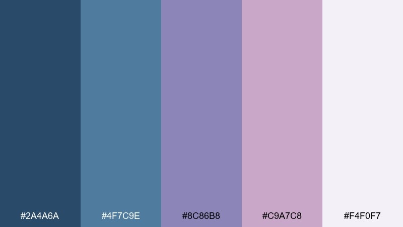 mauve botanical spring blue mauve color palette with hex codes