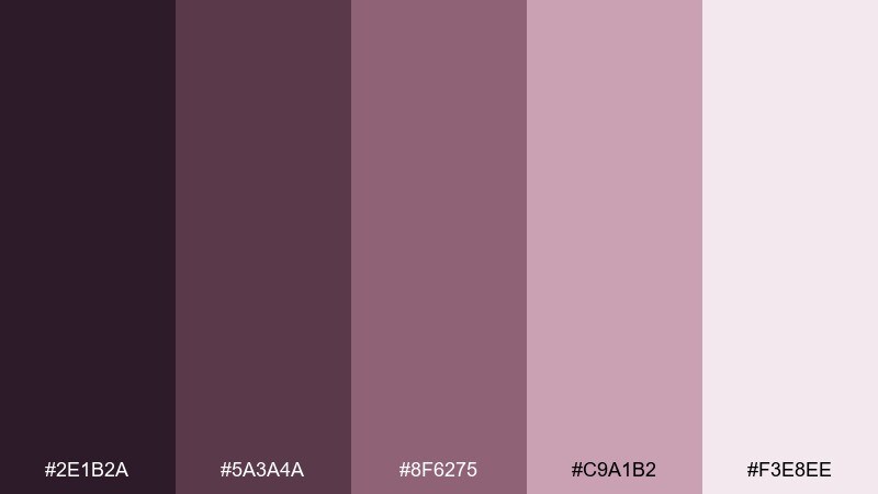 mauve clay color palette with hex codes