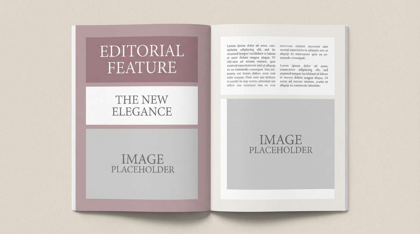 mauve editorial layout