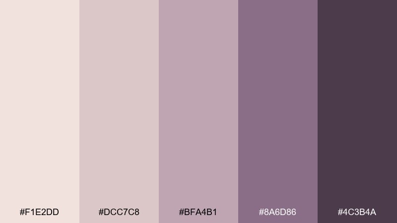 mauve haze linen color palette with hex codes