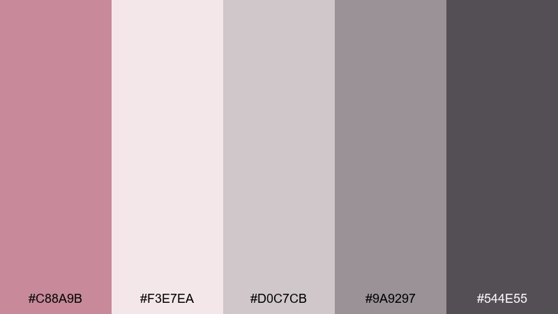 mauve minimal color palette with hex codes