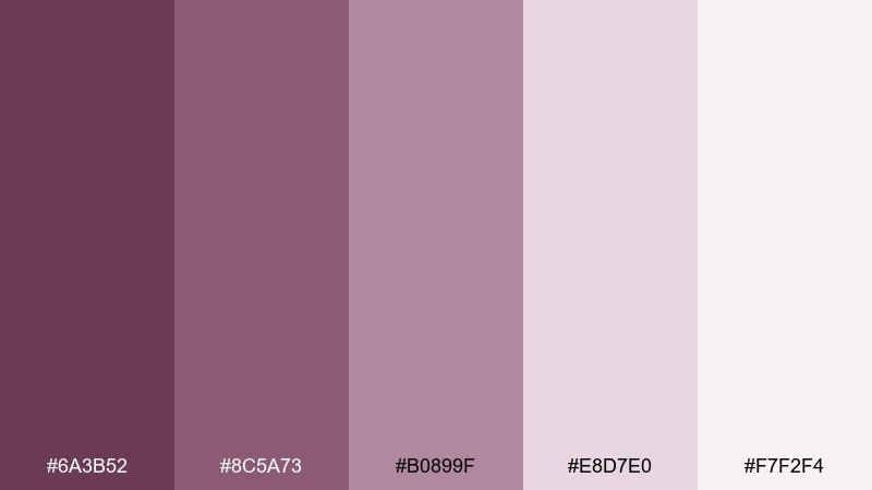 mauve mist burgundy plum color palette with hex codes