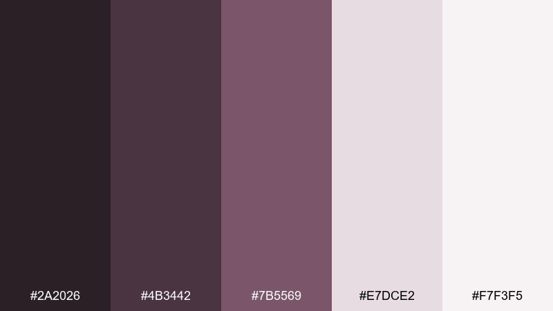 mauve signature formal color palette with hex codes