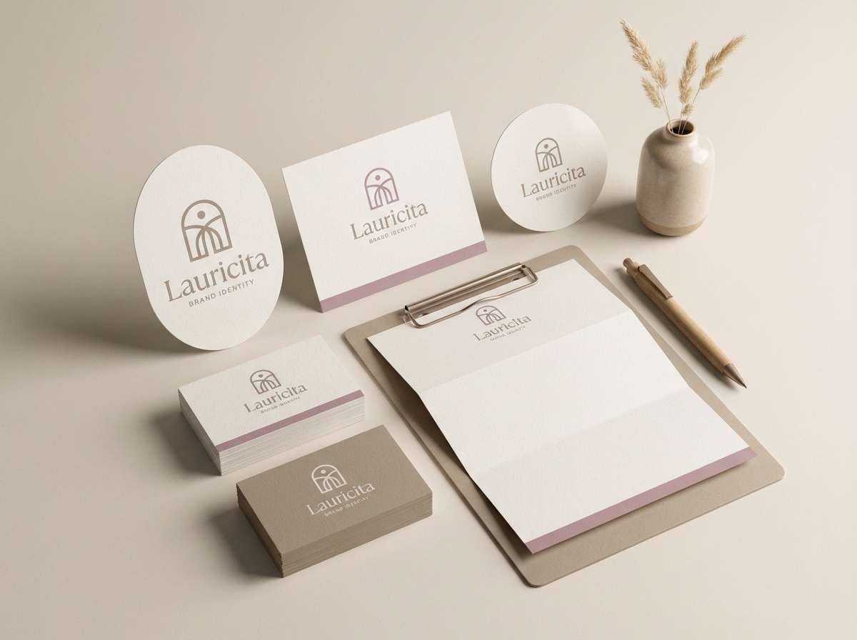 calm branding kit in mauve taupe