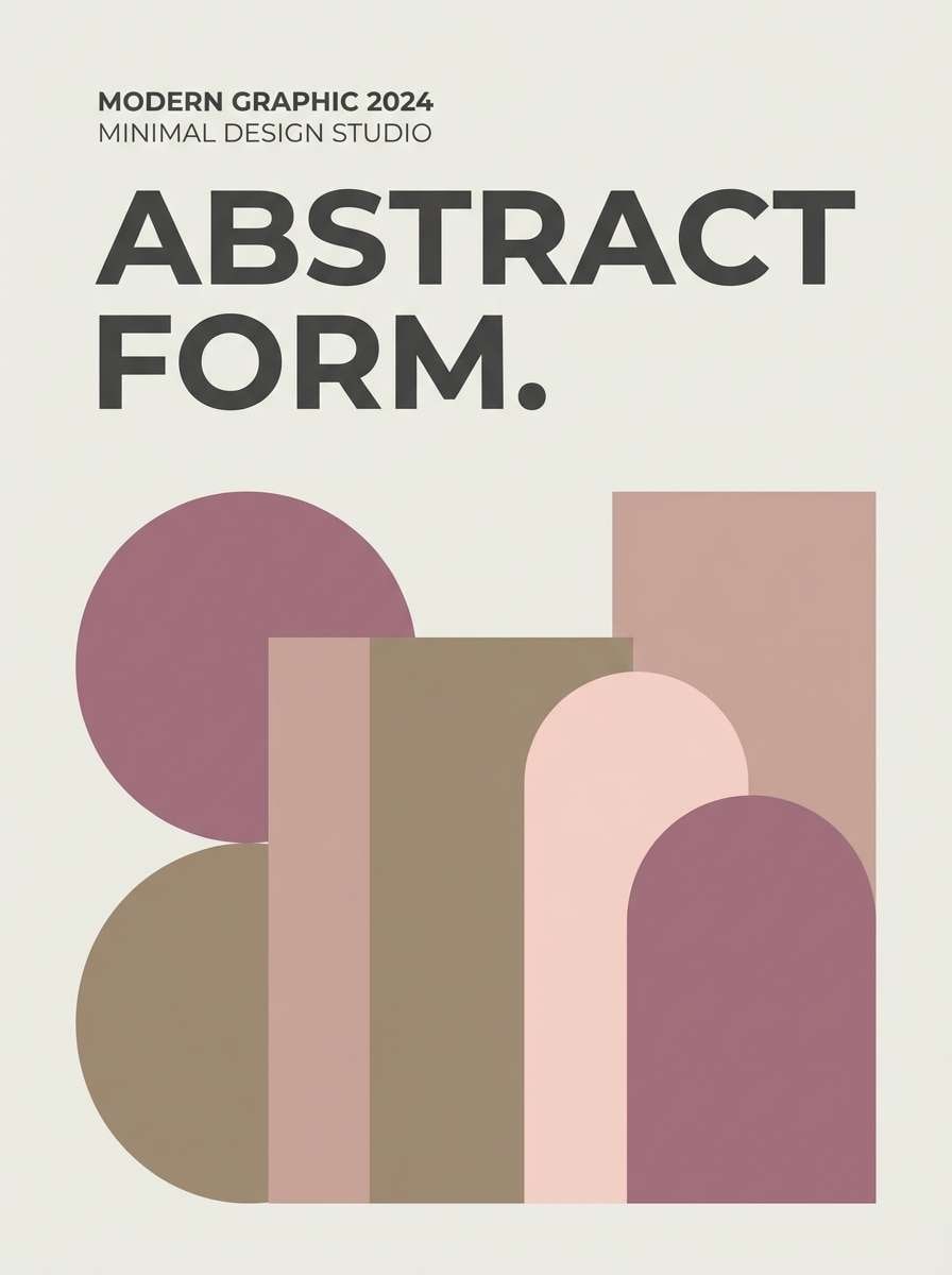 modern poster in mauve taupe