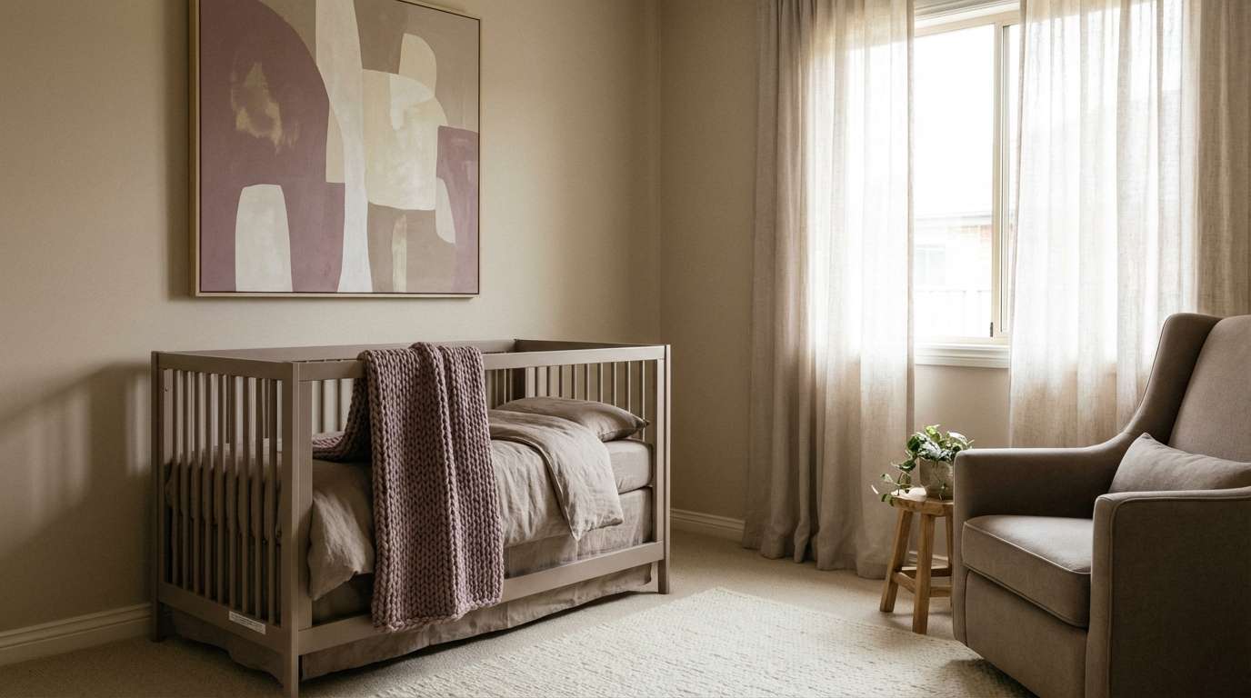nursery in warm mauve taupe