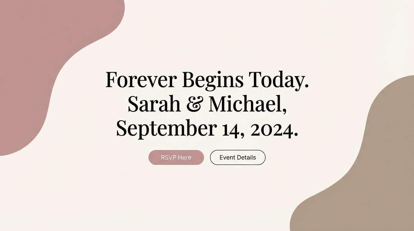 wedding website in blush taupe