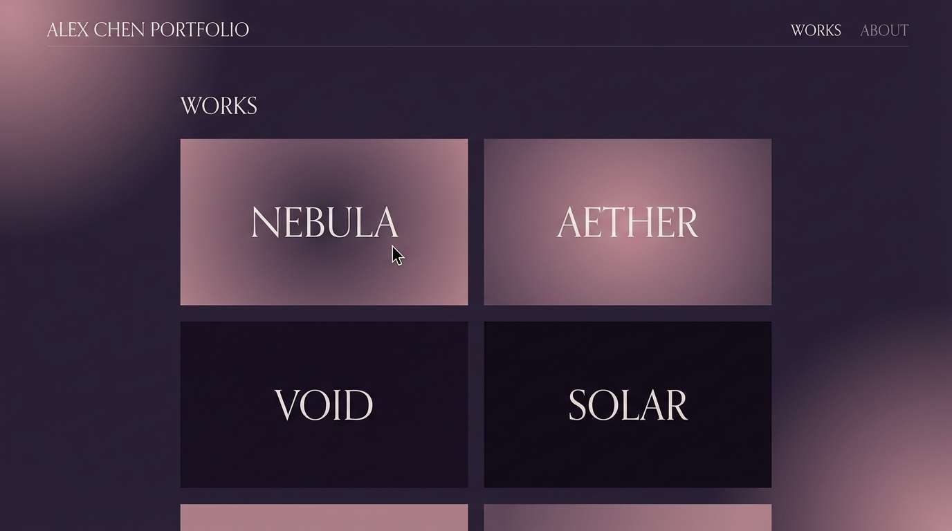 purple portfolio ui layout