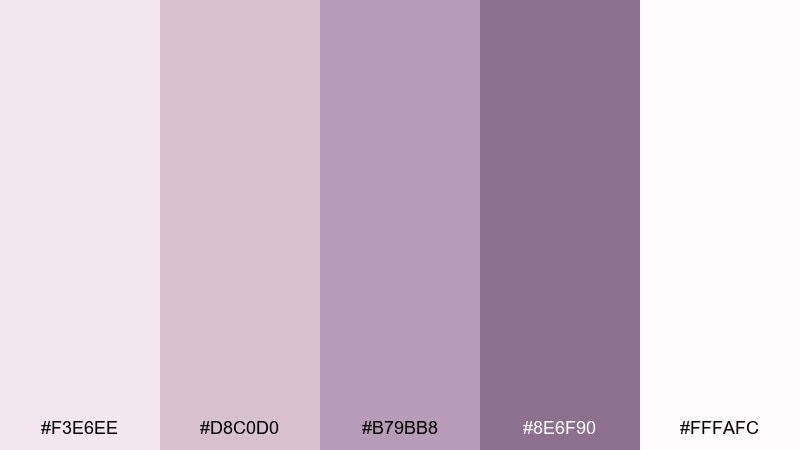 mauve whisper color palette with hex codes