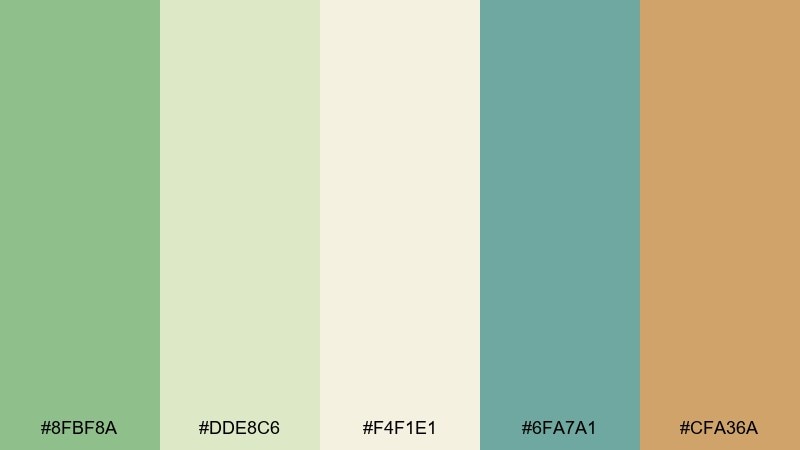 meadow morning countryside color palette with hex codes