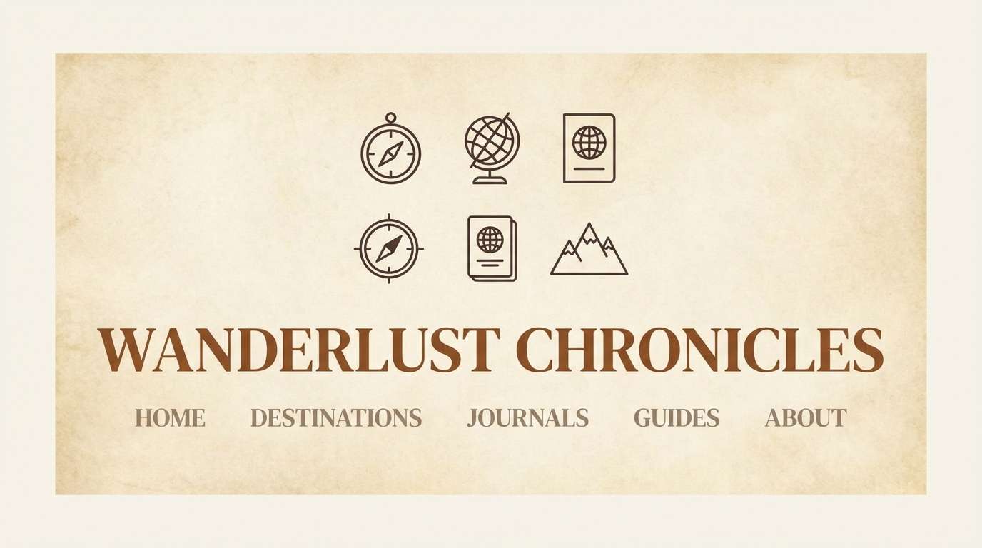 travel blog hero banner with color combinations for medieval