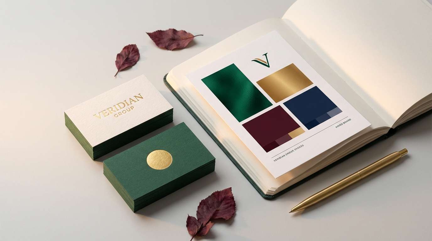 heritage brand identity mockup using medieval color combinations