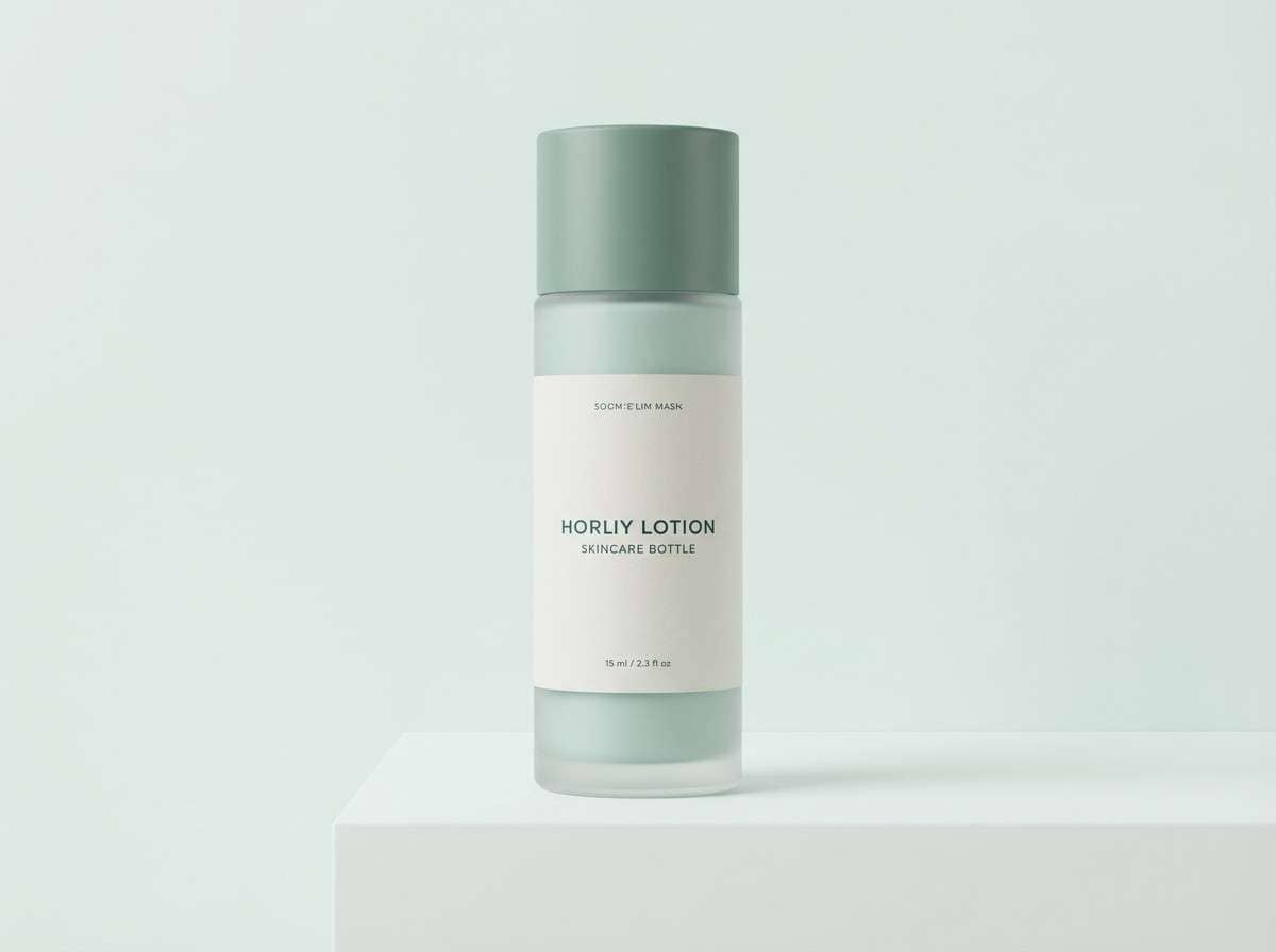 minimal skincare bottle ad